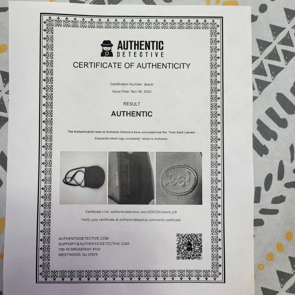 Yves Saint Laurent Cassandra Logo Black Leather Shoulder Bag Vintage Super Rare. - Picture 16 of 16